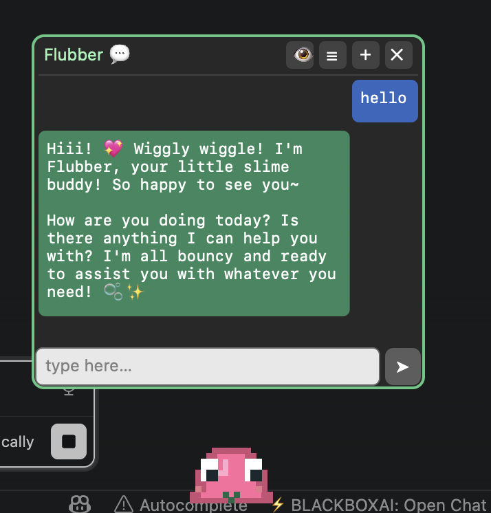 Flubber built-in chat panel